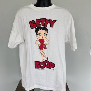 Betty Boop Vintage 1988 White T-shirt Front and Back Print NJ Croce Tag Adult XL